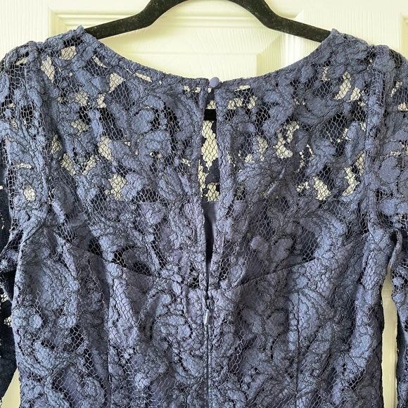 Aidan Mattox Women’s Navy Blue Lace 3/4 Sleeve Cocktail Dress, NWT, size 8 - Picture 9 of 14